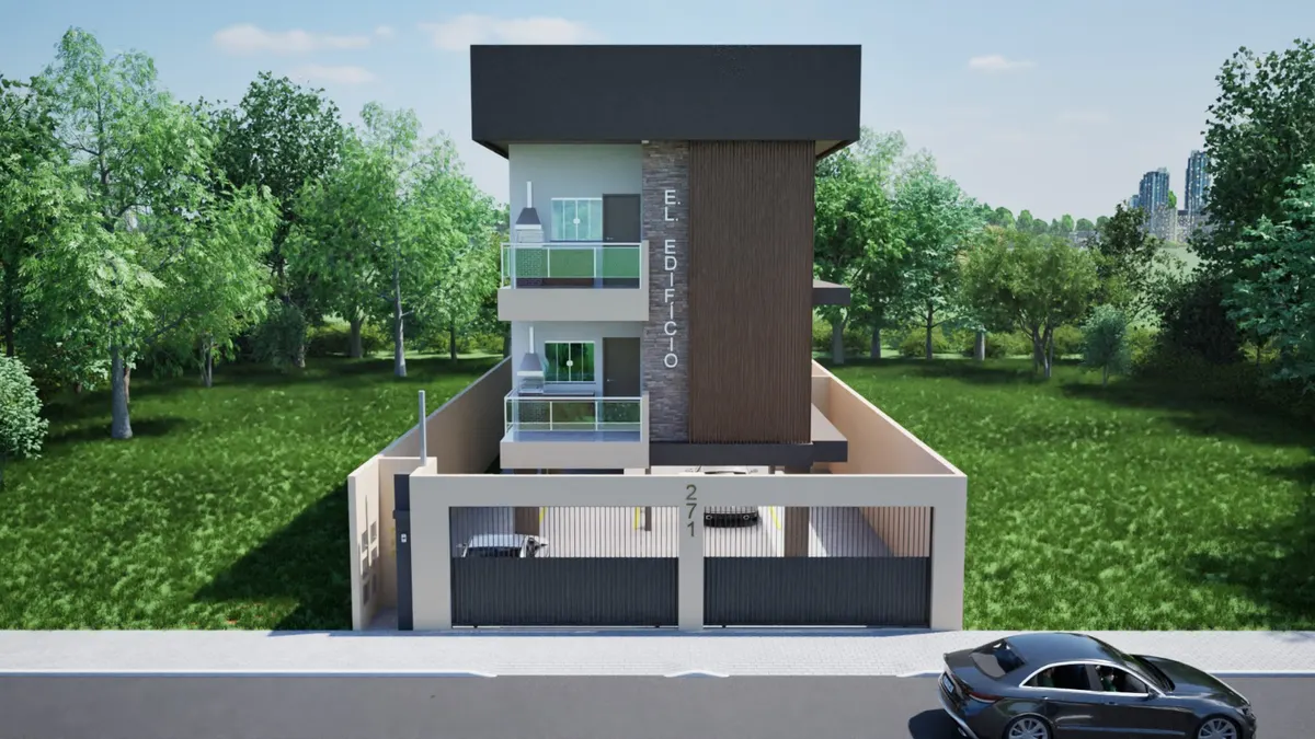 Maquete eletrônica do edifício residencial E.L.
